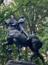 <b>The newly restored Joan of Arc statue in all its glory, no longer weathered by a century of vandalism and environmental damage is back inside Riverside Park.</b>