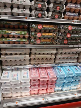 A Morton Williams store on 81st and First Avenue showed well-stocked shelves when <i>Straus News</i> visited on Feb. 12, but prices for a dozen eggs were in the $8.99 to $9.99 range.