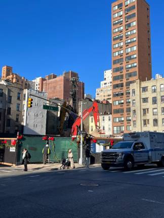 255 E. 77th St., which will eventually house a 36-story luxury condo building overseen by Naftali Group. It will reportedly be the tallest building north of 72nd St. The lot has been home to some legal wrangling between a previous landlord and a wine bar.