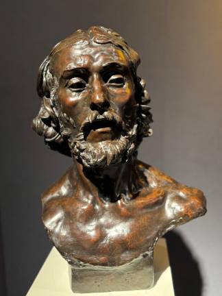 There are only five cast bronze statues of the Head of John the Baptist by August Rodin. The present sculpture, concerived in 1880 and cast ca. 1891-92, is the only one not held in a museum. Marked: Gruet Aine Foudeur Paris.