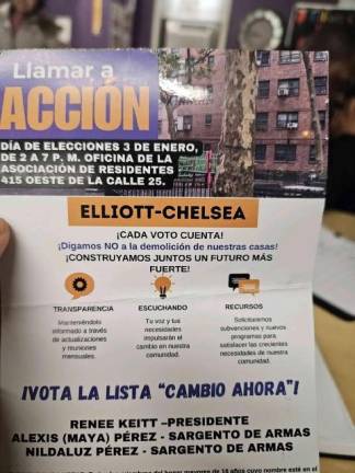 The Spanish language flyer that is at the heart of the protest lists the election date as Jan. 3, instead of Jan. 2.