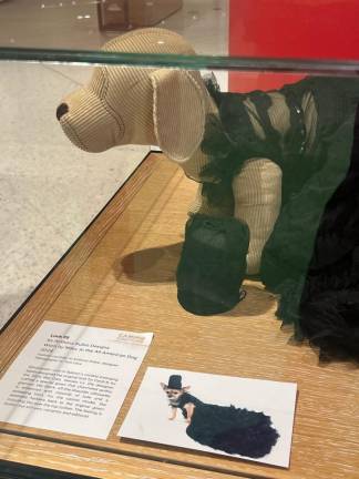 Rubio’s rendition of Cardi B’s dress, now encased at the AKC Museum of the Dog.