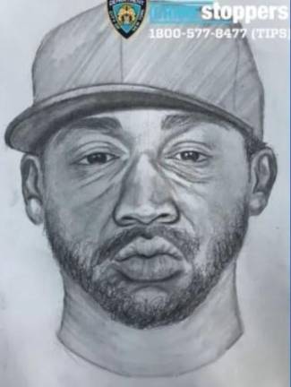 Police on June 27 released a sketch of a suspect wanted in connection with a sexual assualt on a sunbather in Central Park.