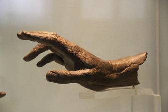Ancient Greek Bronze Votive Statue Hand, National Archaeological Museum of Greece, Athens, Greece