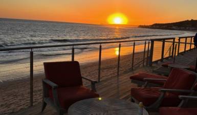 The view from Malibu Beach where the author spent happy days in her youth and now worries about her many friends as Los Angeles battles fires that have already consumed an area twice the size of Manhattan.