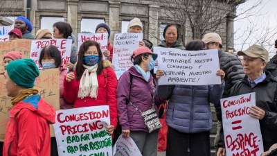 Chinatown protests against congestion pricing, Dec. 17, 2024.