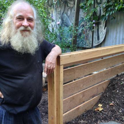 Robert Pollard, La Perla's self-described chief composter, in the community garden on West 105th Street. Photo: Richard Khavkine