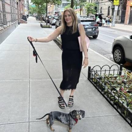 Justice seeking journalist Kelly Kreth and her well-leashed, crime fighting daschund, Biggie Smalls.