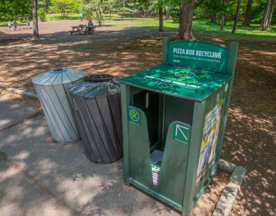 NYC’s first pizza box recycling bin has been installed in Central Park.