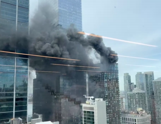 A fire broke out on a top floor of The Set, a luxury high-rise on 10th Ave., on Nov. 14. It sent thick black smoke billowing across the Manhattan skyline. One firefighter was mildly injured.