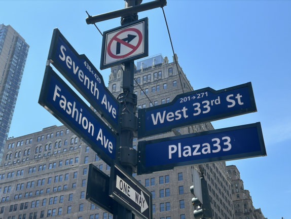 <b>Plaza33 got its own street sign on the corner of 33rd St. and 7th Ave. </b>