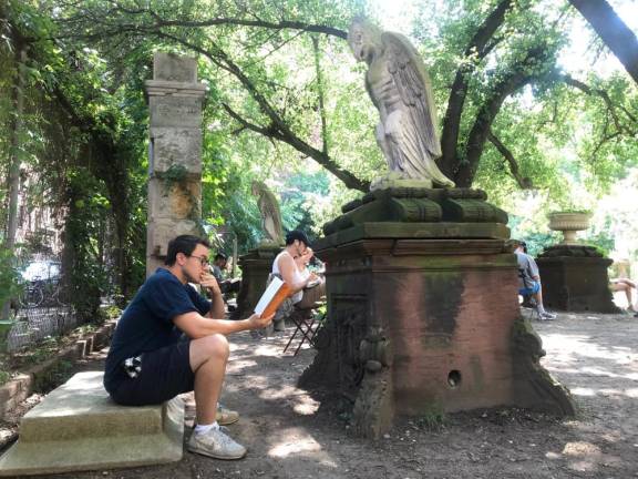 Many catch up on quiet reading time amongst nature.