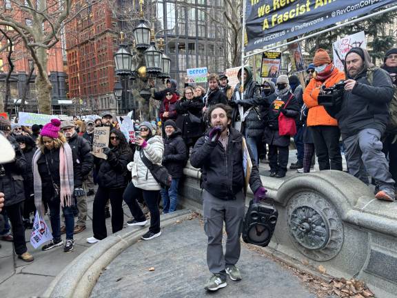 A protestor named Joe conceded the crowd “gotta be bigger” next time.