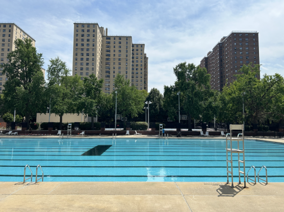 <b>The Hamilton Fish Pool on the LES, the only public pool in Manhattan that will offer youth Learn to Swim programs this summer, as it prepped for opening on June 27</b>