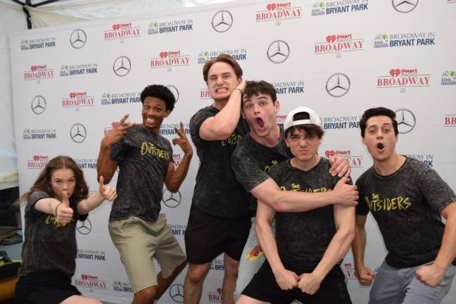 The cast of “The Outsiders” performed on a Thursday afternoon at Broadway in Bryant Park a month before the show would begin weekly Thursday matinee shows.