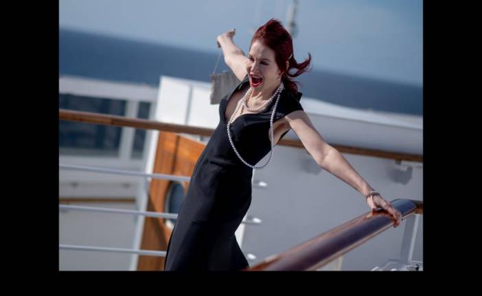 Singing to the sky at the pinnacle of the QM2.