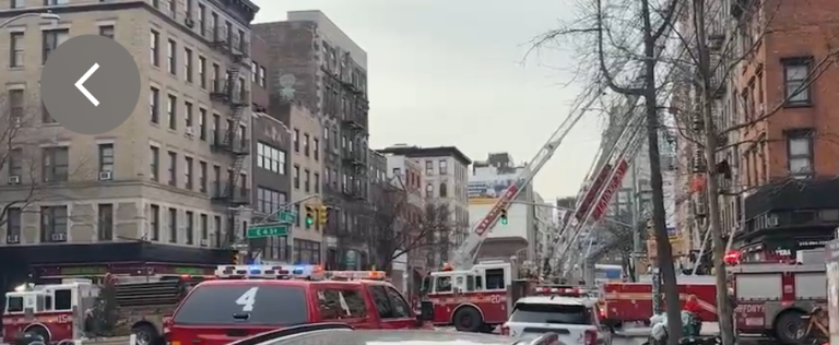 Firefighters respond to a fire in the East Village on Feb. 2 in which a 75-year-old resident died in his second- floor apartment.