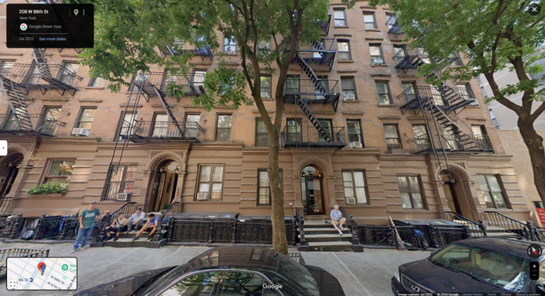 A screenshot of 208 West 88th Street — where the fire broke out on Saturday, October 12.