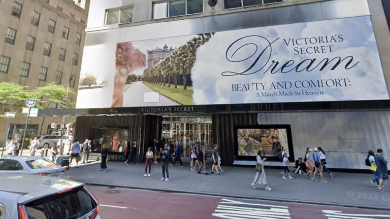 A worker fixing the Victoria’s Secret’s billboard on Fifth Avenue died after the boom lift he was working in was struck by an MTA bus.