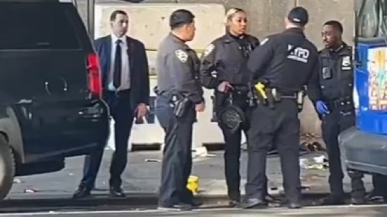 Police near the scene of one of three stabbings that occurred in Manhattan on Nov. 18. Ramon Rivera, a 51 year-old homeless man with a history of schizophrenia, has been indicted in connection with the killings.