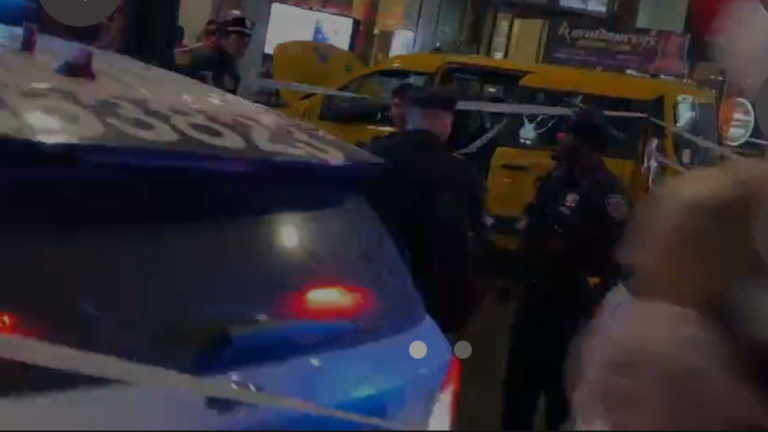 Police investigation underway in Herald Square on Christmas Eve where a taxi jumped the curb, injuring six.