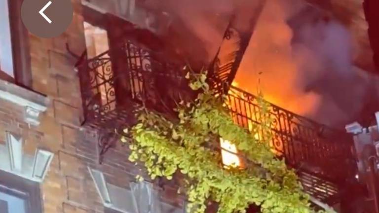 A fire on the upper floors of an apartment building on E. 82nd St. near York Ave. left one resident dead. Six firefighters suffered minor injured.